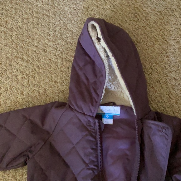 Columbia Baby Girl Purple Hooded One Piece Zip Up Snowsuit Size 18-24M - Picture 5 of 8